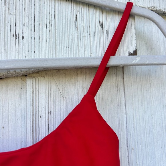 Reformation Red Bikini Top Swimsuit Scoop Neck Spaghetti Strap Size XS - Picture 3 of 8